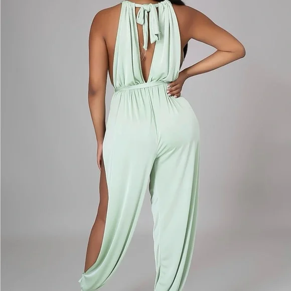 Mint Green Jumpsuit - Picture 2 of 3